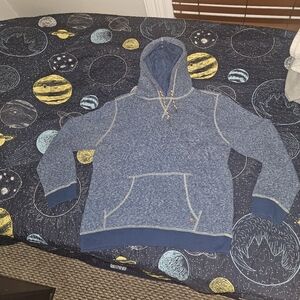 heather blue marled lightweight hoodie